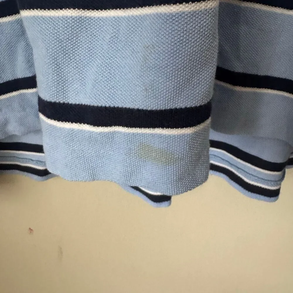 Vintage Polo Ralph Lauren Striped Polo Shirt Light Blue Navy White Men's 2XL Big